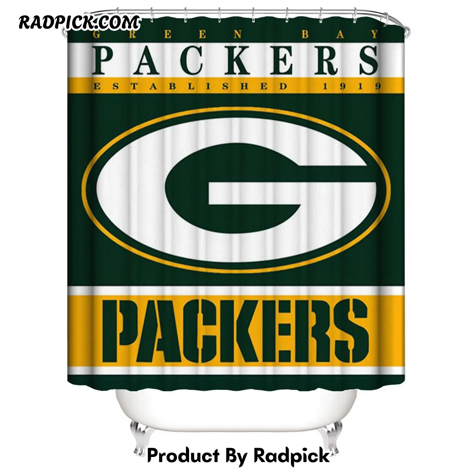 Football team flag wisconsin green bay packers shower curtain rp387906